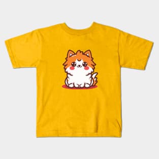 cute persian cat cartoon Kids T-Shirt